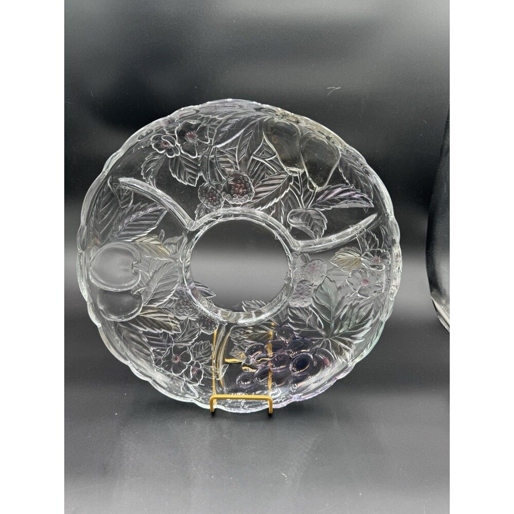 Vintage Wild Orchard By Savoir Virvre Glass Serving Platter